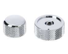 Allparts Stacked Pot Knob Set Chrome