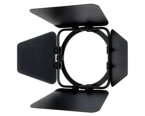 Strand LED Fresnel 4-Leaf Barndoor Bk