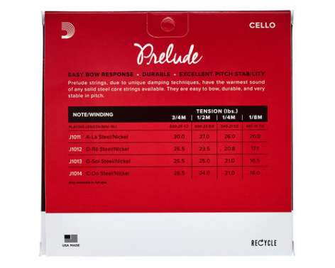 Daddario J1010-3/4M Prelude Cello 3/4