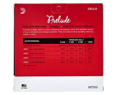 Daddario J1010-1/2M Prelude Cello 1/2